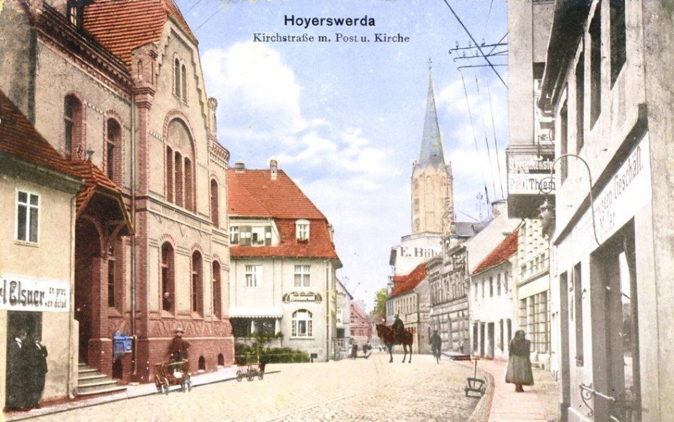 Blick auf die Kirchstraße 1913 (Copyright Stadtmuseum Hoyerswerda)